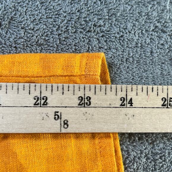 Flax Pants Womens Small Yellow Linen Cropped Pull On Lagenlook Travel Vacation - Picture 9 of 11